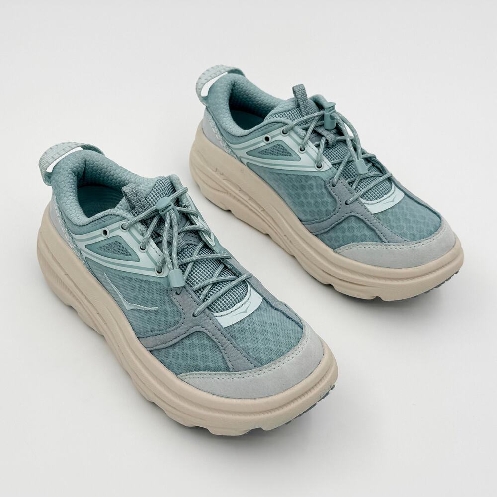 HOKA Bondi B3LS Druzy Stucco Unisex W6.5 M5.5 Blue Chunky Platform Sneakers
